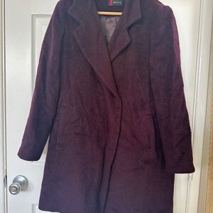Elegant Burgundy Teddy Jacket